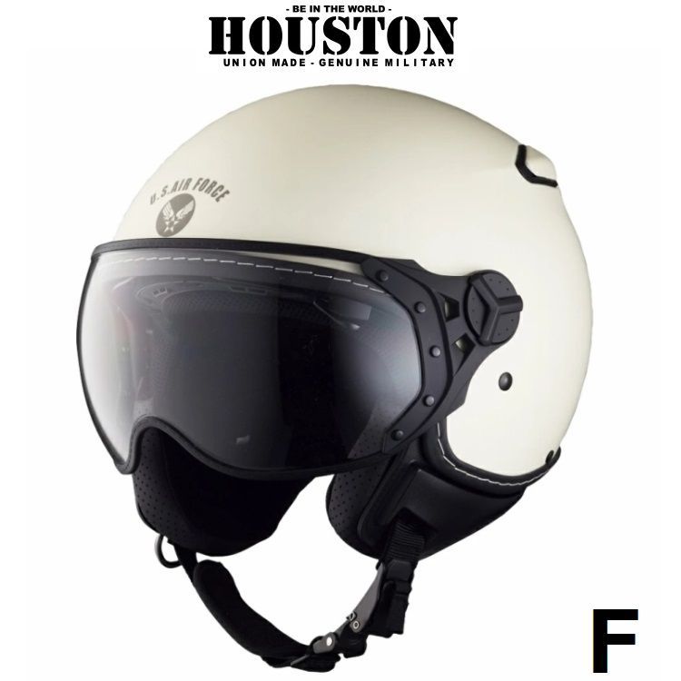 HOUSTON ヒューストン HTVH-2401 パイロットタイプヘルメット きり入り F(57-59cm) マットカーキ インナーシールド