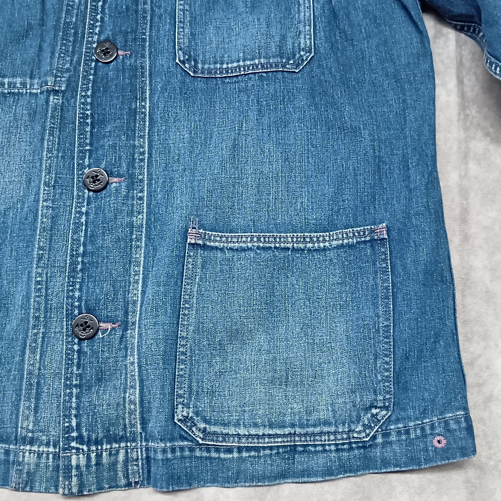 Blue Blue ★デニムカバーオール★ARIGATO Mサイズ 美品】ブルーブルー BLUEBLUE デニム カバーオール ARIGATO