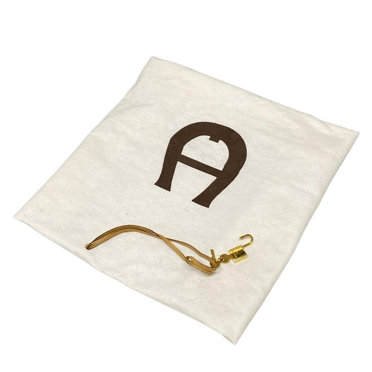 AIGNER アイグナー ビジネスバッグ ベージュ 本体ロックなし レザー DECORATOM_COM_BR