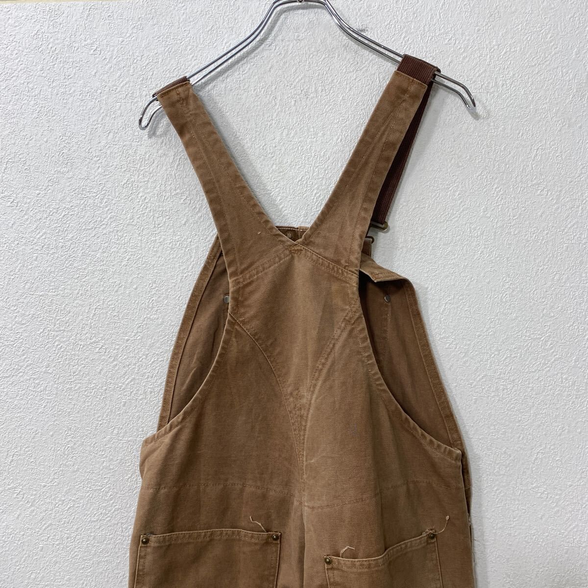 カーハート　オーバーオール　ブラウン　34 ダック Carhartt 中綿 ダック ダブルニー オーバーオール W34 ブラウン