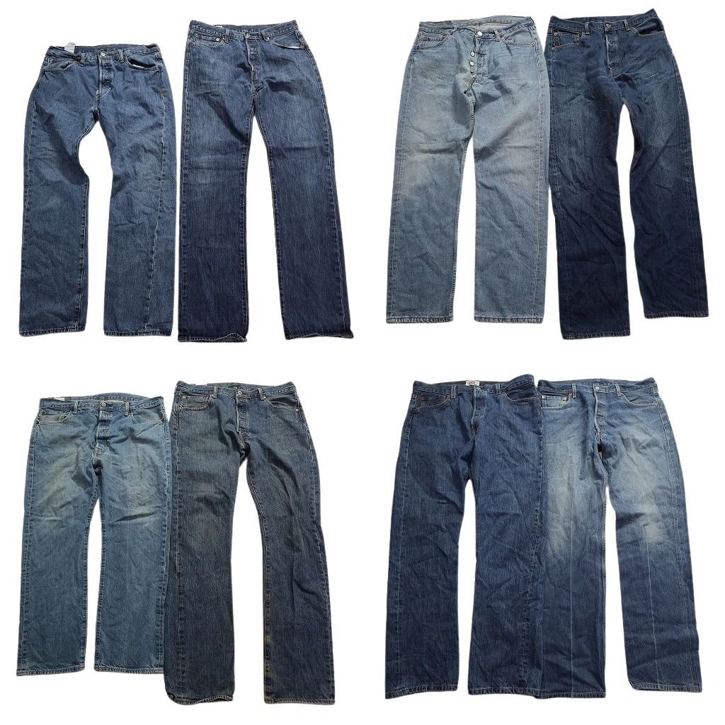 古着卸 リーバイス 501 デニム パンツ 8枚セット メンズ 34 |35 |36 インディゴブルー アメカジ フェード 古着 NA5679