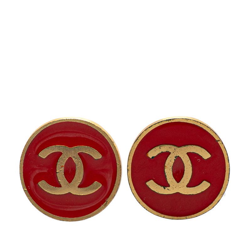 シャネル ココマーク ゴールド レッド メッキ レディース CHANEL