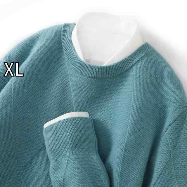 [XL]秋冬 コーデ メンズ 用 服 シンプル ファッション オシャレ 大人 かっこいい 大きいサイズ ストリート 紳士服  ラウンドネック 長袖 セーター 厚手 幾何学 ウール ニット シャツ