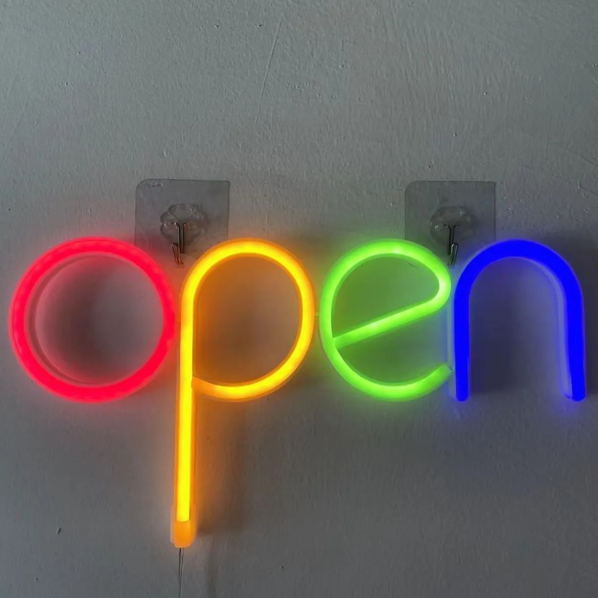 ネオンサイン 看板 open カラフル 4色 USB電源 LED ライト 照明 電飾 