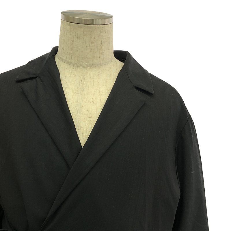【美品】  GEOFFREY B.SMALL / ジェフリーBスモール | hand washed Fratelli Piacenza super 140s / One-size Coat / オーバーコート | black | メンズ 美品】 GEOFFREY B.SMALL / ジェフリーBスモール | hand washed