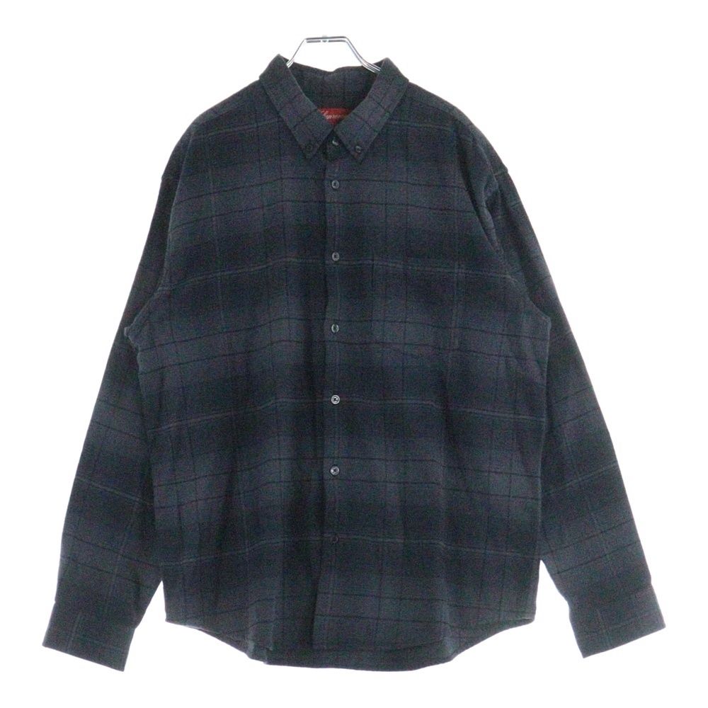 SUPREME シュプリーム 23SS Shadow Plaid Flannel Shirt シャドウプレイド 長袖フランネルシャツ ダークグレー