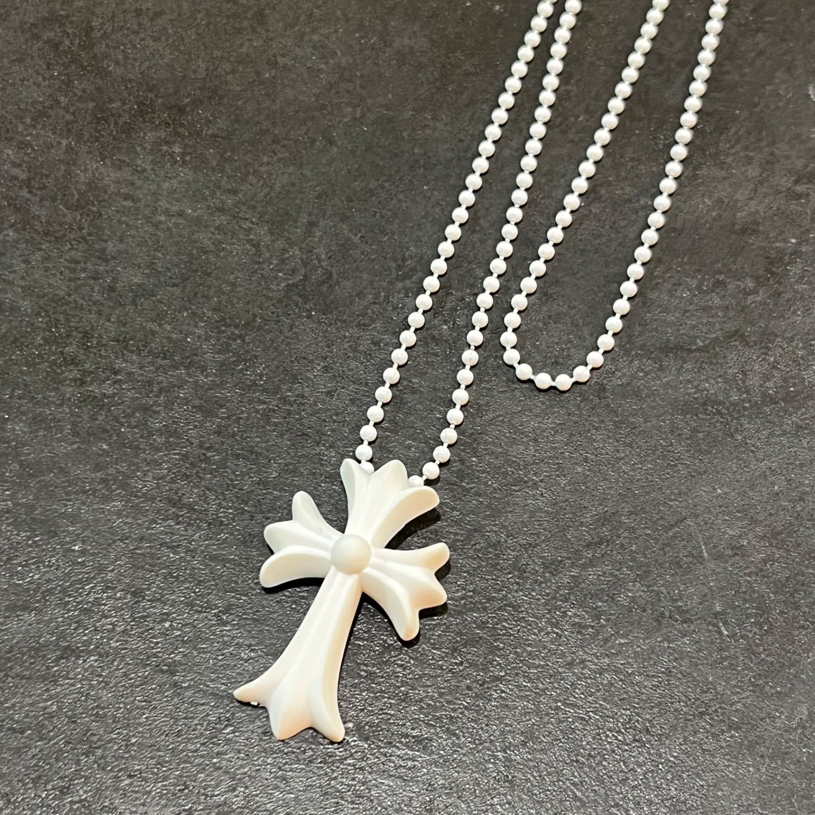 CHROME HEARTS CHクロス ラバーネックレス クロムハーツ ホワイト 87918A2