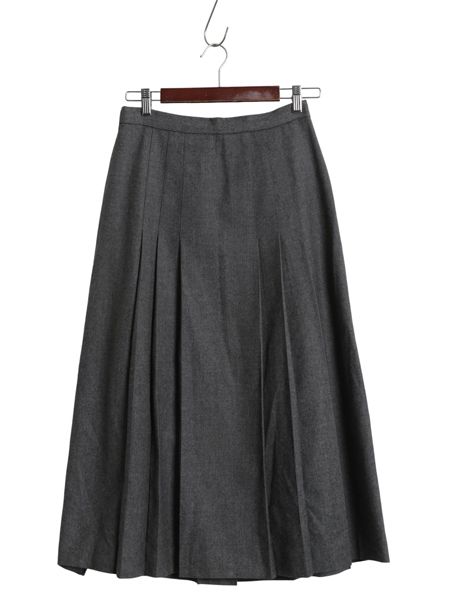 なクーポン配布中! 80s ラルフローレン ロング プリーツ スカート レディース S ヴィンテージ ポロ ウール 無地 マキシ丈 ロング丈 シンプル きれいめ グレー