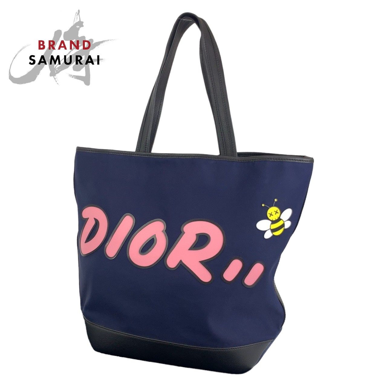 美品 Dior ディオール KAWS コラボ BEE ネイビー ブラック 黒 シルバー金具 レザー トートバッグ ショルダーバッグ レディース  403142 【中古】【中古】 - メルカリ