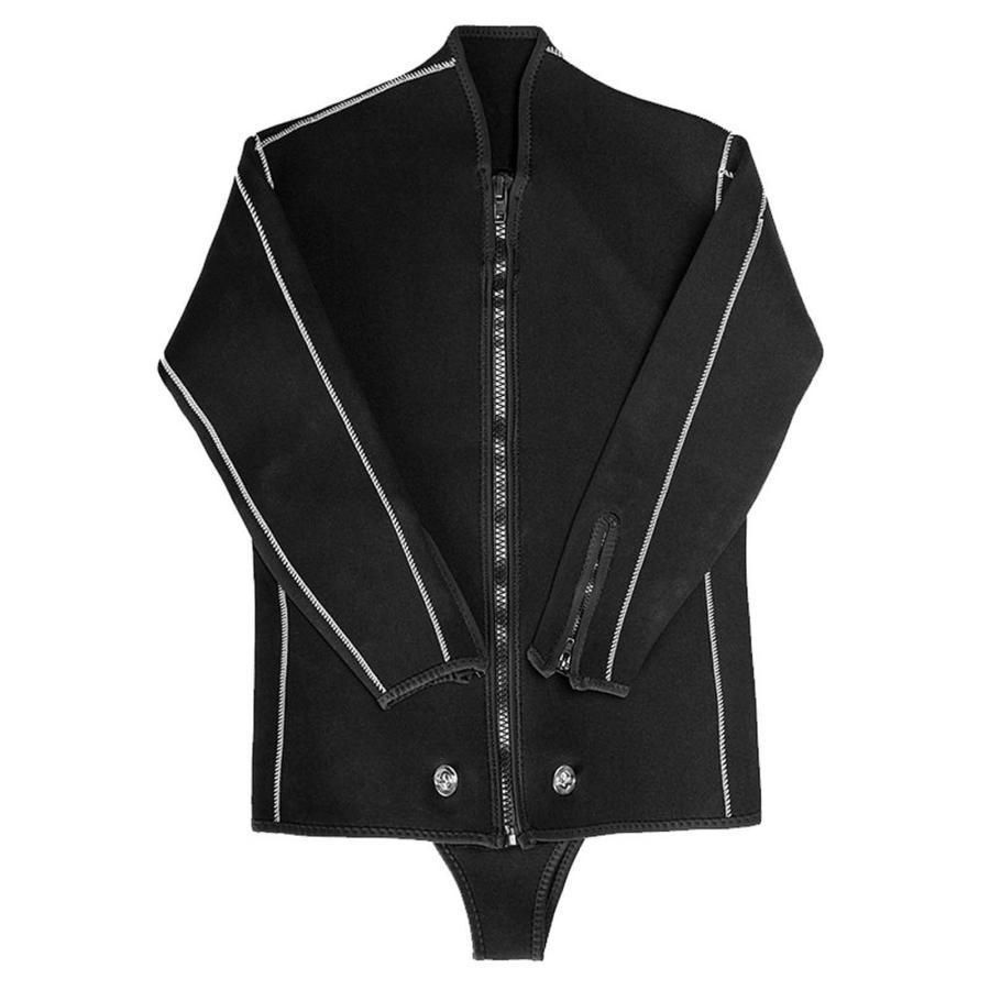 メンズウェットスーツ3mm 2ピースブラックウィンター水着ネオプレンウルトラストレッチフロントジップフルボディダイビングスーツダイビン