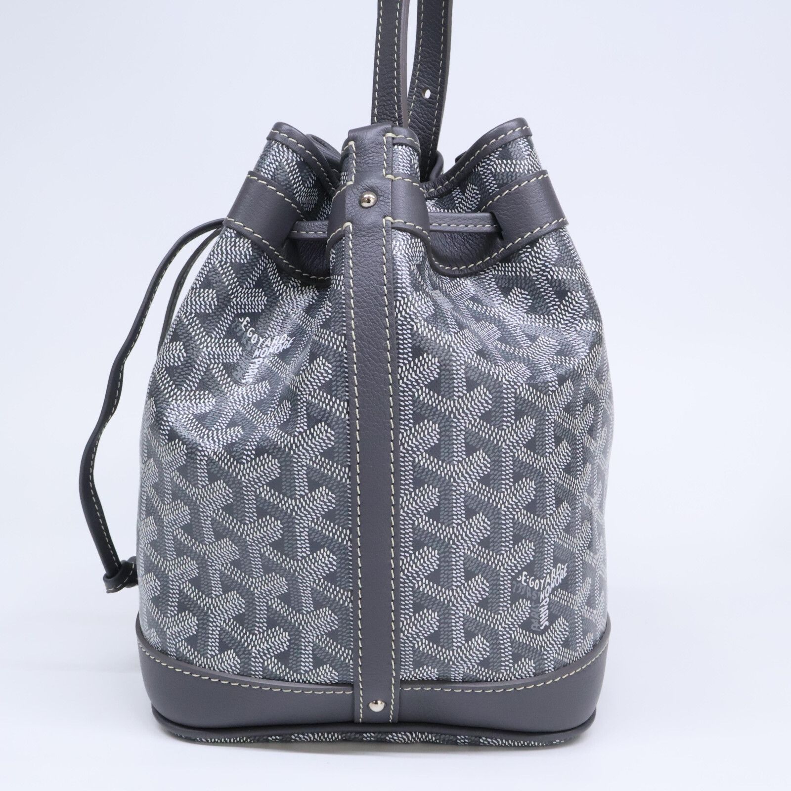 Goyard グレー バケットバッグ Goyard プチ・フロ ミニ カーフスキン＆キャンバス バケット