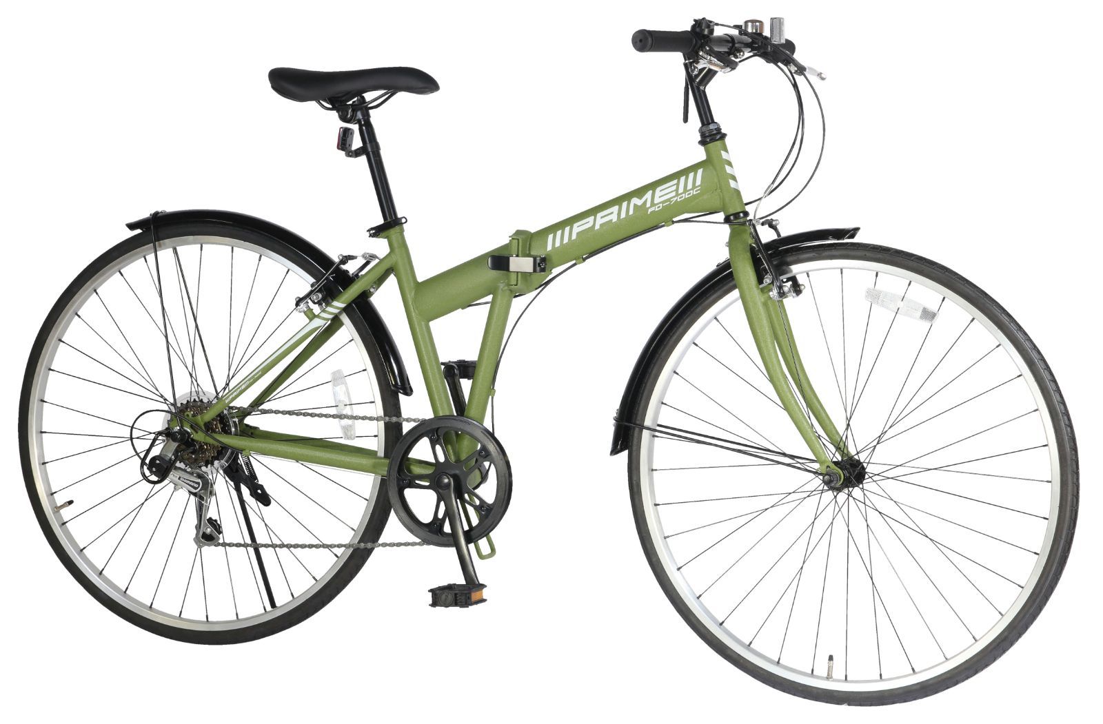 700C型6段変速付折りたたみクロスバイク 折りたたみ自転車 ブラック