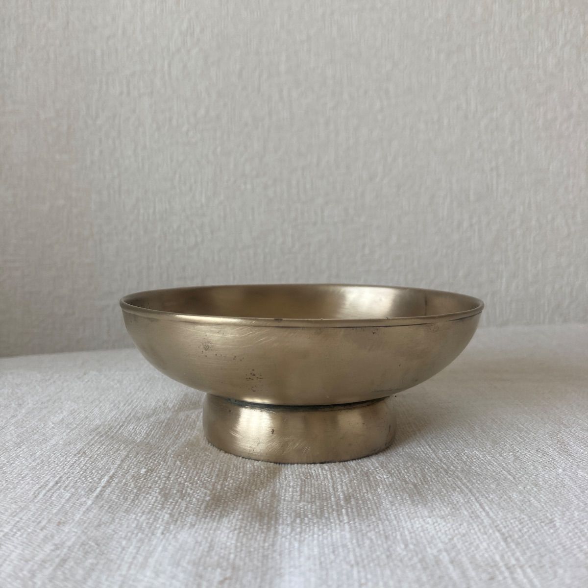 韓国 李朝 真鍮 脚付皿 祭器 高杯 脚付盤 朝鮮工芸 骨董 古道具 古物 金属工芸