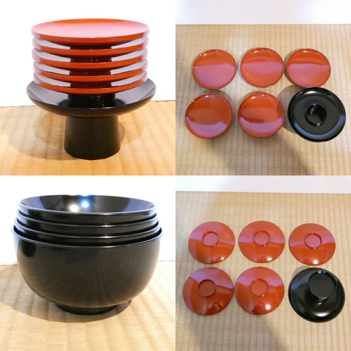 木製本漆塗懐石道具一式と杉八寸盆 茶道具