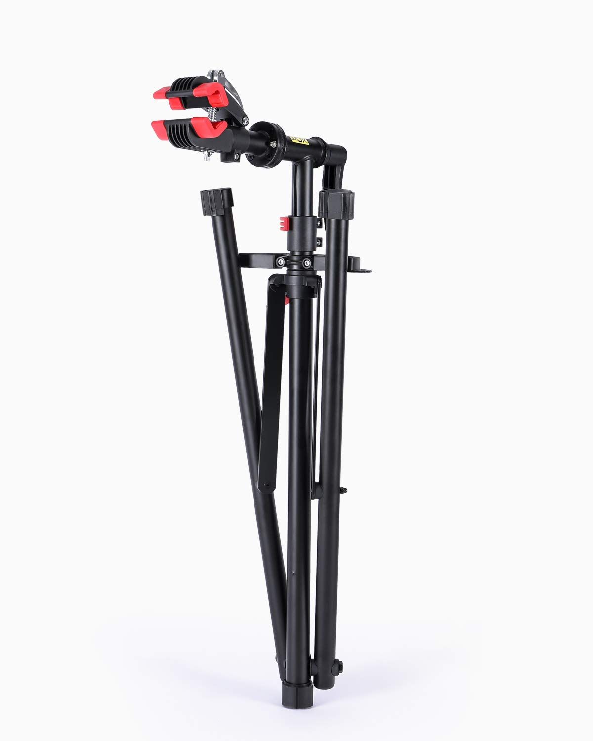 CXWXC 自転車 メンテナンススタンド ワークスタンド ロードバイク スチール製 高さ 角度調節可 折りたたみ式 ディスプレイスタンド 工具トレー ハンドル支えバー付 ブラック CX-C10 BRIGHTFACE_UK