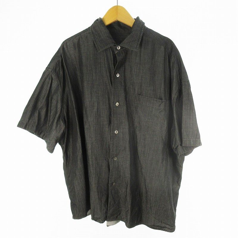 【中古】ポータークラシック Porter Classic beat writer shirt シャツ 半袖 ブラック 黒 キュプラ コットン 2 トップス メンズ ポータークラシック Porter Classic beat writer shirt シャツ 半袖