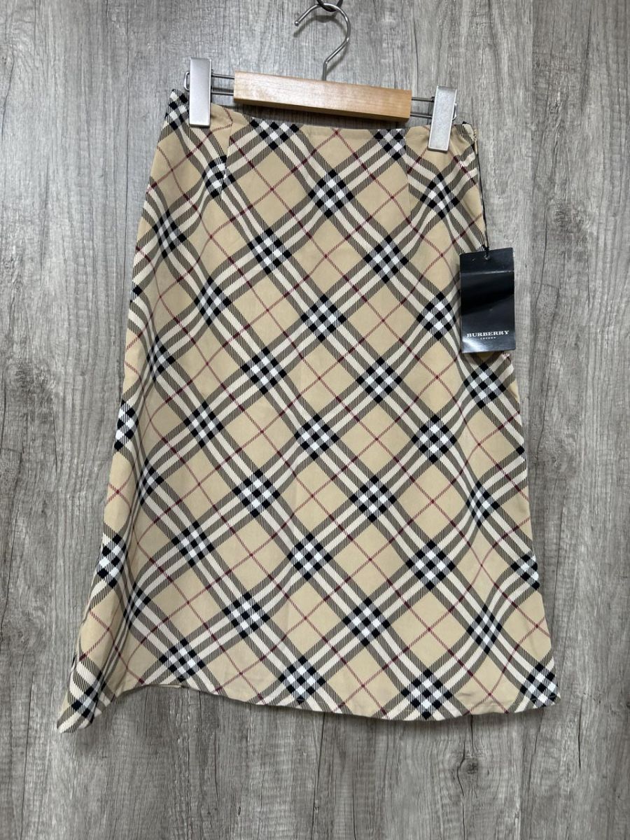 BURBERRY バーバリー LONDON タグ付 定番 Aライン 台形 スカート sizeL|ベージュ ◎レディース
