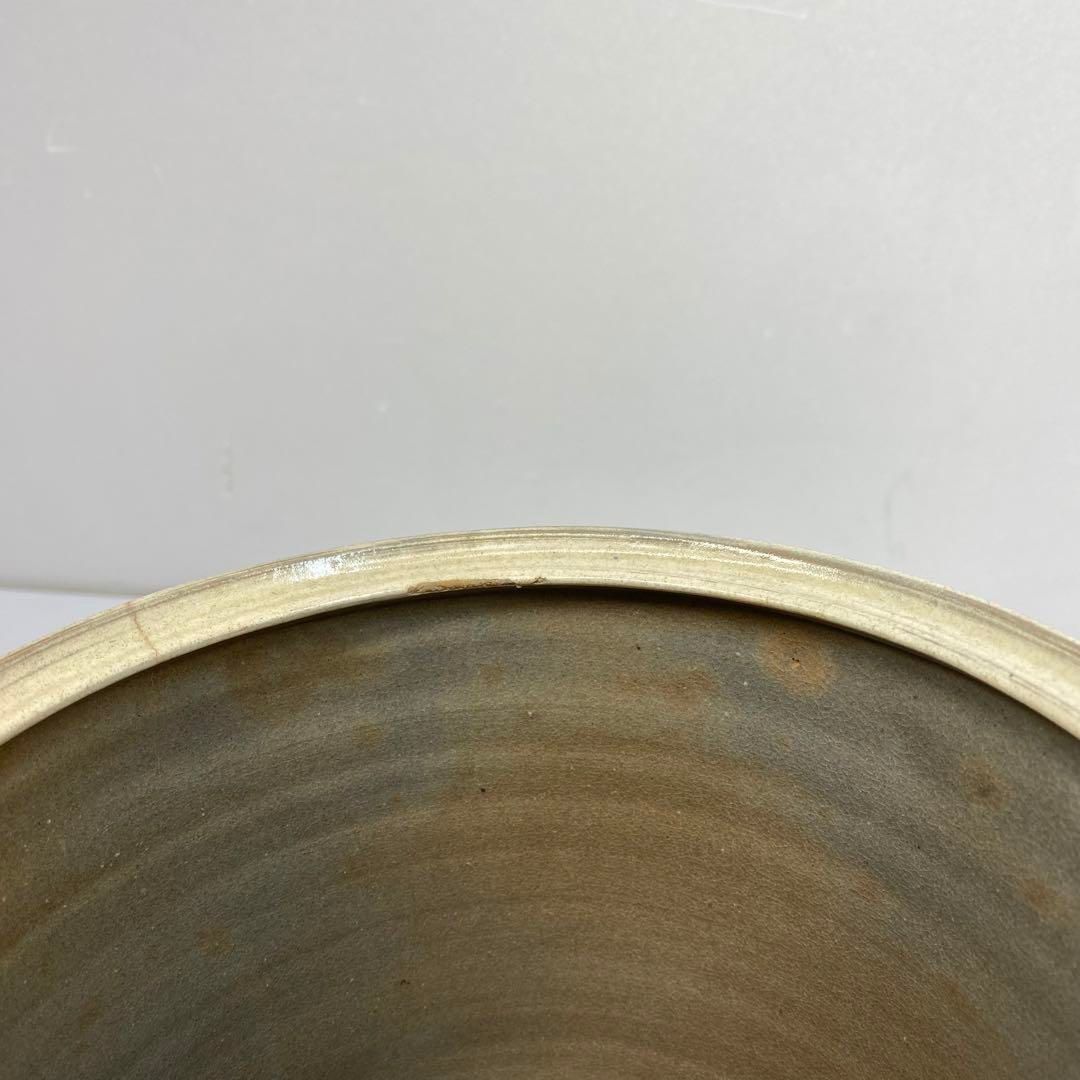 石隠 姜聖奎 磁州窯写 水指 共箱 高さ19㎝(蓋込) 東な6-0528④