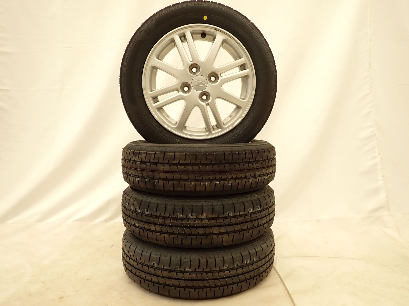夏4本価格 製 会社宛 155|65R14×4.5J 75H ブリヂストン ECOPIA NEWNO ダイハツ純正アルミ ウェイク タント NO D5922