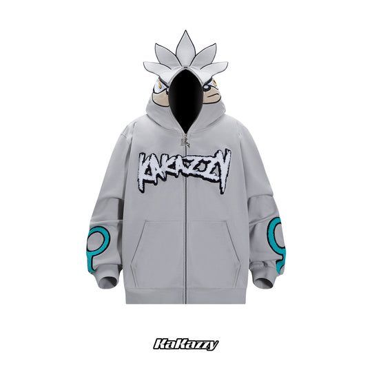 KaKazzy】ソニック SONIC グレー フルジップ パーカー 男女着用可 ユニ