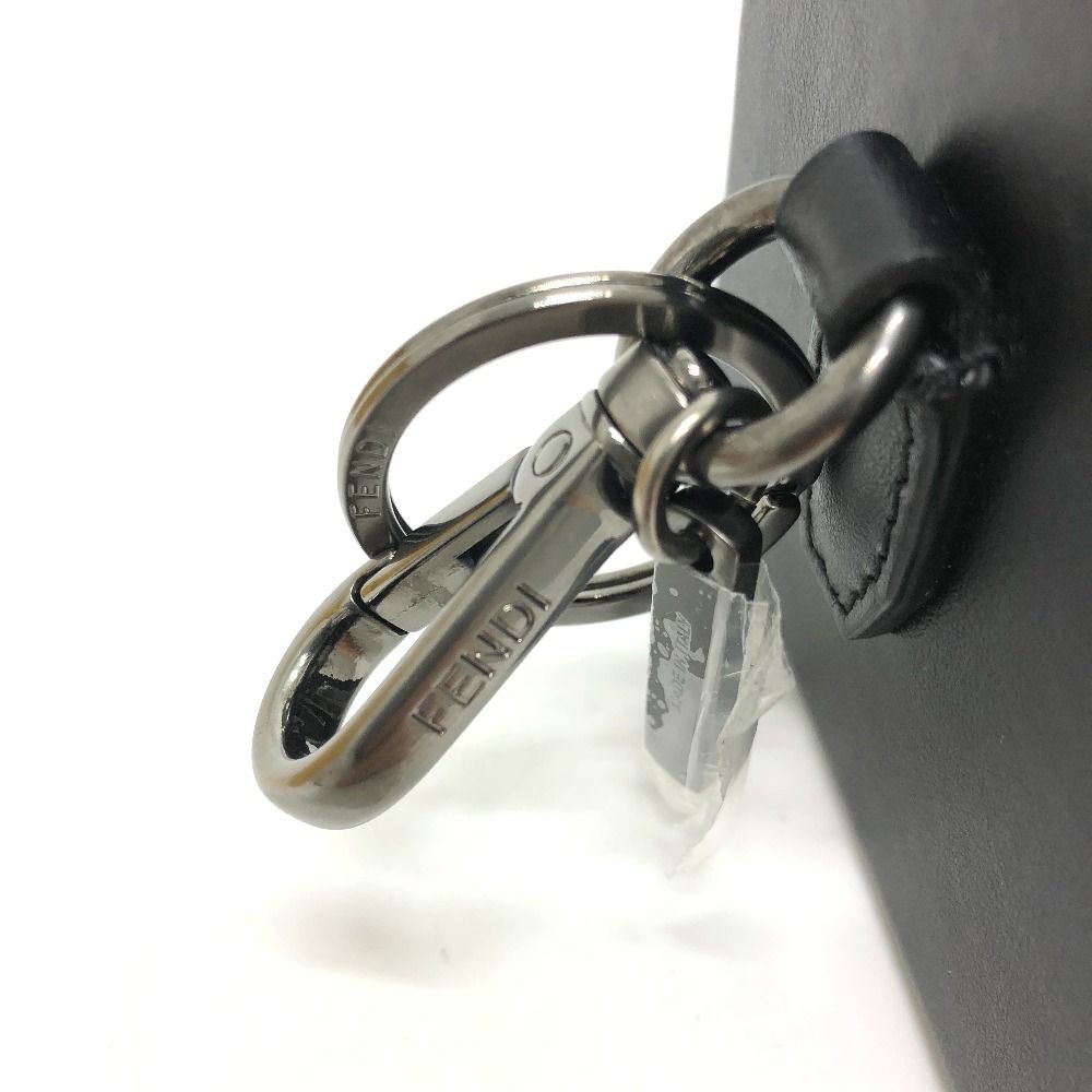 フェンディ ミニボックス チャーム キーホルダー レザー ブラック 新品