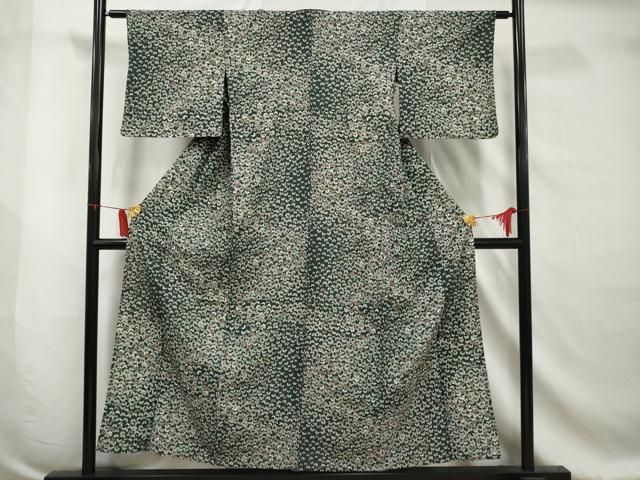 平和屋着物▽小紋 単衣 舞蝶文 洗える着物 AABB3384gw