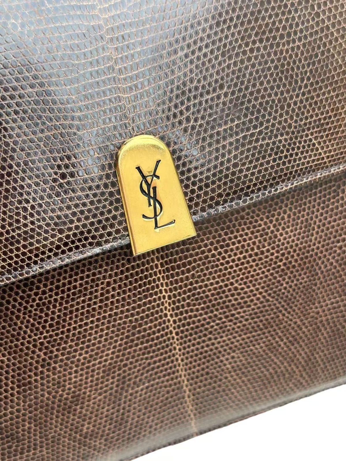 超美品◇YvesSaintLaurentイヴサンローランYSL本物リザード
