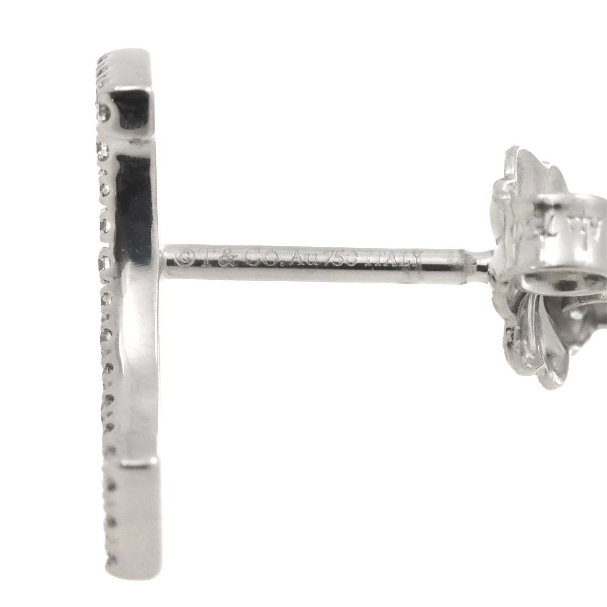 ティファニー TIFFANY&Co. T スマイル ダイヤ ピアス K18 WG ホワイト  