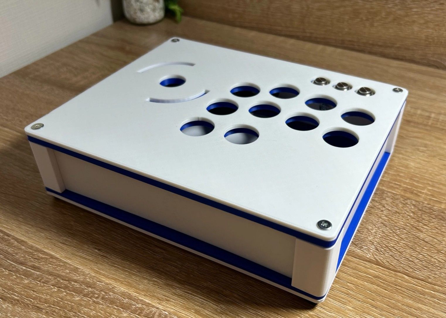 【自作キット】DP-3/レバーケース/ホワイト×ブルー　基板＋マウンター付き 自作キット】DP-3/レバーケース/ホワイト×ブルー基板＋