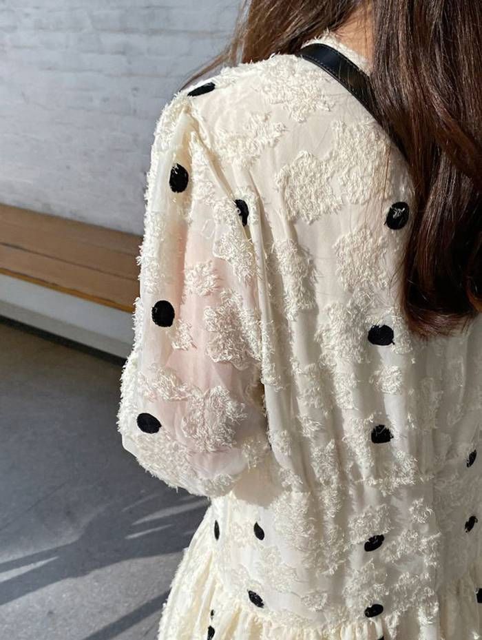 ワンピース 長袖 レディース ロング ロングワンピ クルーネック ドット柄 水玉 シンプル カジュアル フォーマル 通勤 通学 大人 Aライン 体型カバー フ ワンピスター 秋冬 着痩せ オフィス xkmilyx80 DZ20 STEELWINDOWSANDDOORS_COM