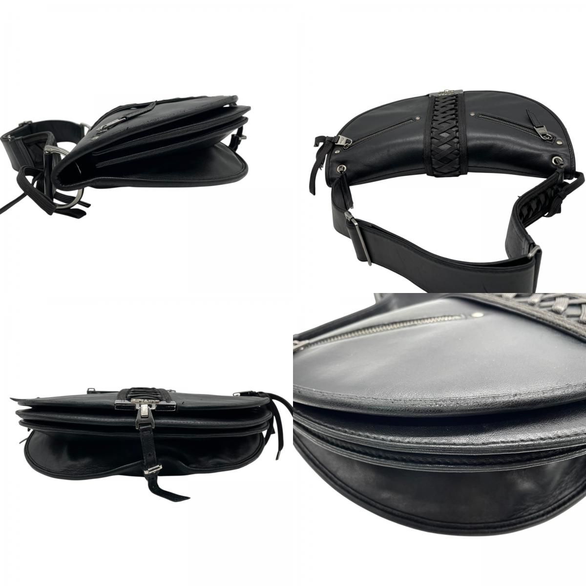 Christian Dior ブラック レザー　アドミットイット 希少 極美品 Christian Dior クリスチャンディオール アドミット