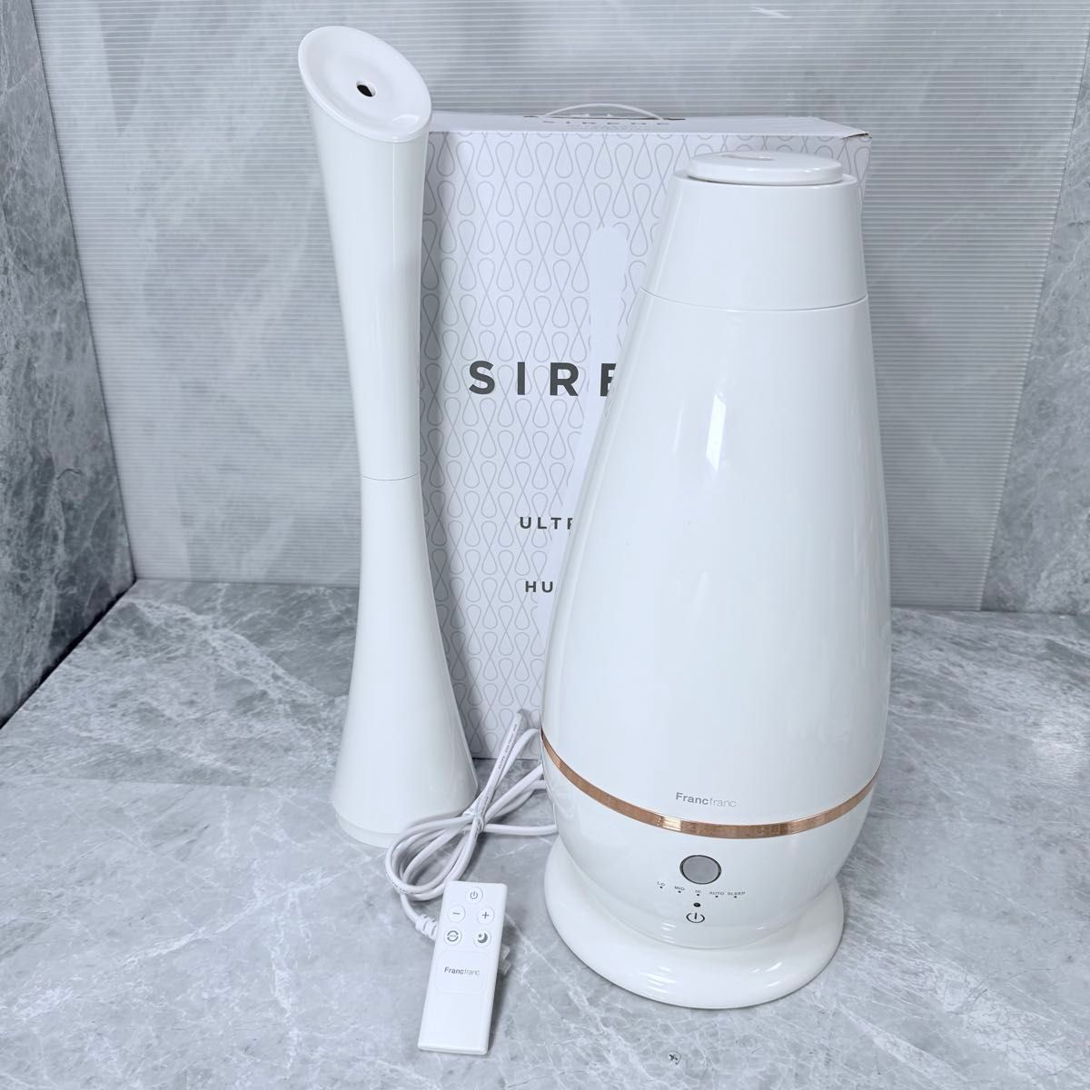 Francfranc フランフラン シレーヌ 超音波式2WAY加湿器 ホワイト 大容量 5L アロマパッド リモコン付き