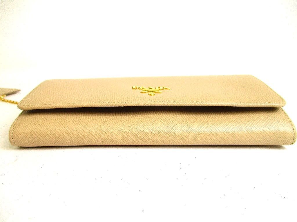 PRADA サフィアーノレザー 長財布 メタルライン　ベージュ PRADA サフィアーノレザー 長財布 メタルライン ベージュ