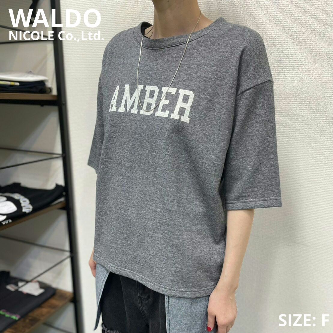 WALDO NICOLE Co.,Ltd./ ハーフスリーブTシャツ フロントプリントロゴ