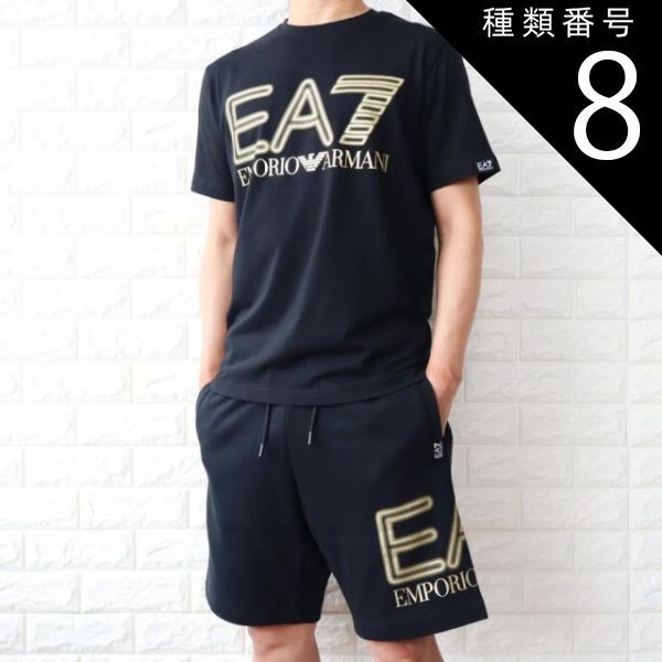 種類8:ネイビー/S エンポリオ アルマーニ EA7 Tシャツ＋ハーフパンツ セットアップ メンズ ブラック ネイビー 2024年春夏 新着 3DPT37