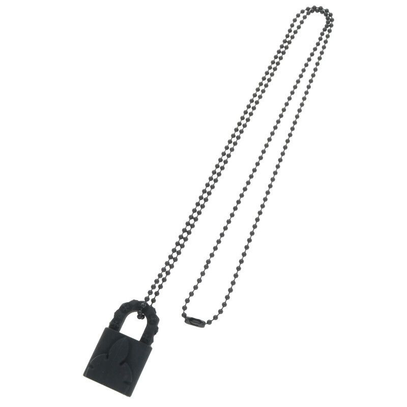 クロムハーツ PADLOCK FLERKNEE SLCN ラバーネックレス メンズ