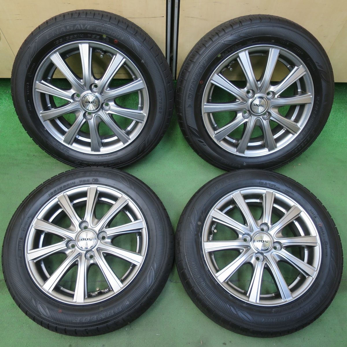 キレイ 155 65R14 ダンロップ エナセーブ EC300 D.O.S. DOS 14インチ PCD100 4H 5092914イノ