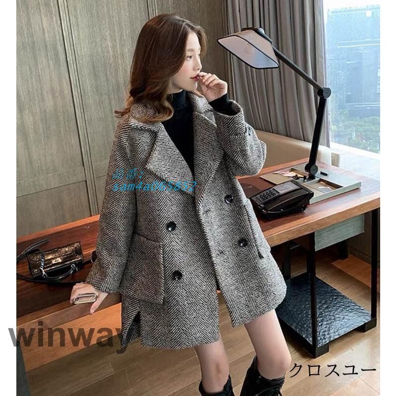 新品続々入荷中！ 赤字覚悟!チェスターコート レディース 秋冬 ミディアム丈 ラシャコート スーツオーバー 韓国風 オシャレ 着痩せ アウター通勤 am4a065852