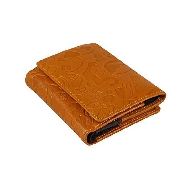 [野村修平] ２つ折り財布 猫(ねこ) 58201 レディース (イエロー)