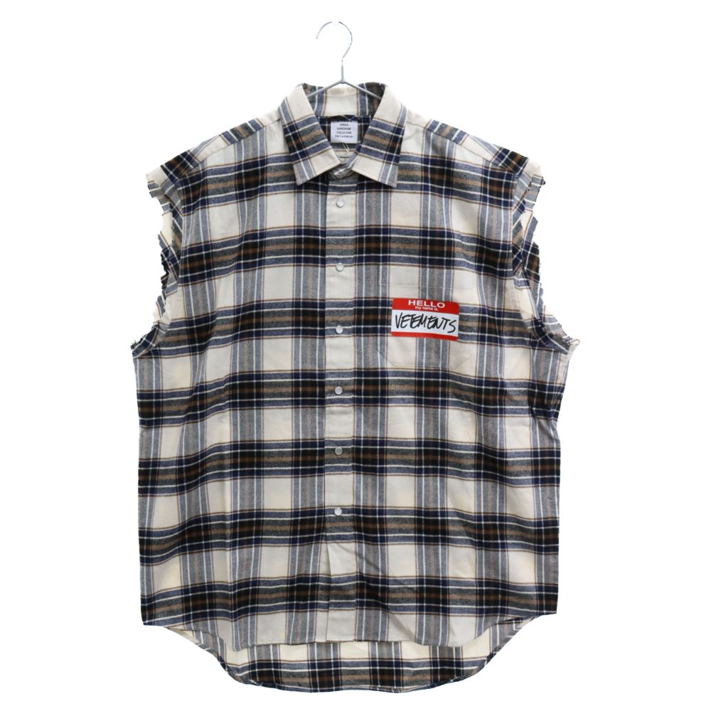 VETEMENTS (ヴェトモン) MY NAME IS VETEMENTS SLEEVELESS FLANNEL