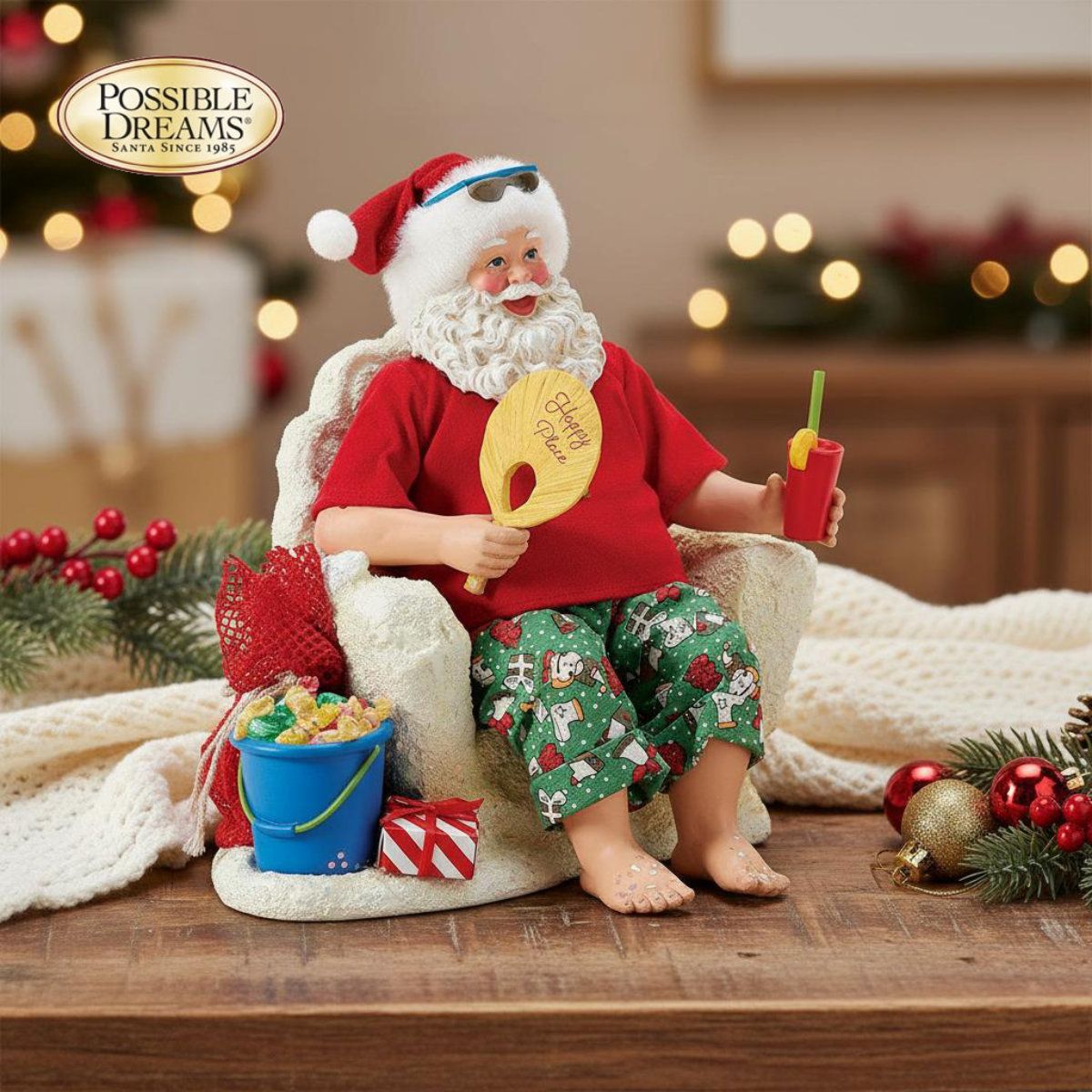 Happy Place 22.9cm | サンタ サンタクロース 人形 置物 フィギュア クリスマス ホリデー Possible Dreams 正規輸入品