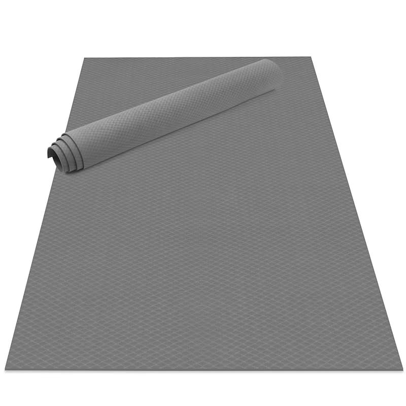 商品 Odoland ヨガマット エクササイズマット 183x122cm 厚6mm 高密度 ニトリルゴム 滑り止め ストラップ付 二人用 トレーニングマット 収納便利 グレー