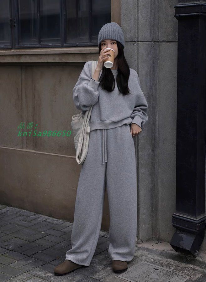 スウェットセットアップ パンツ トレーナー パンツ ロング丈 部屋着 カジュアル 秋冬 シンプル kni5a986650