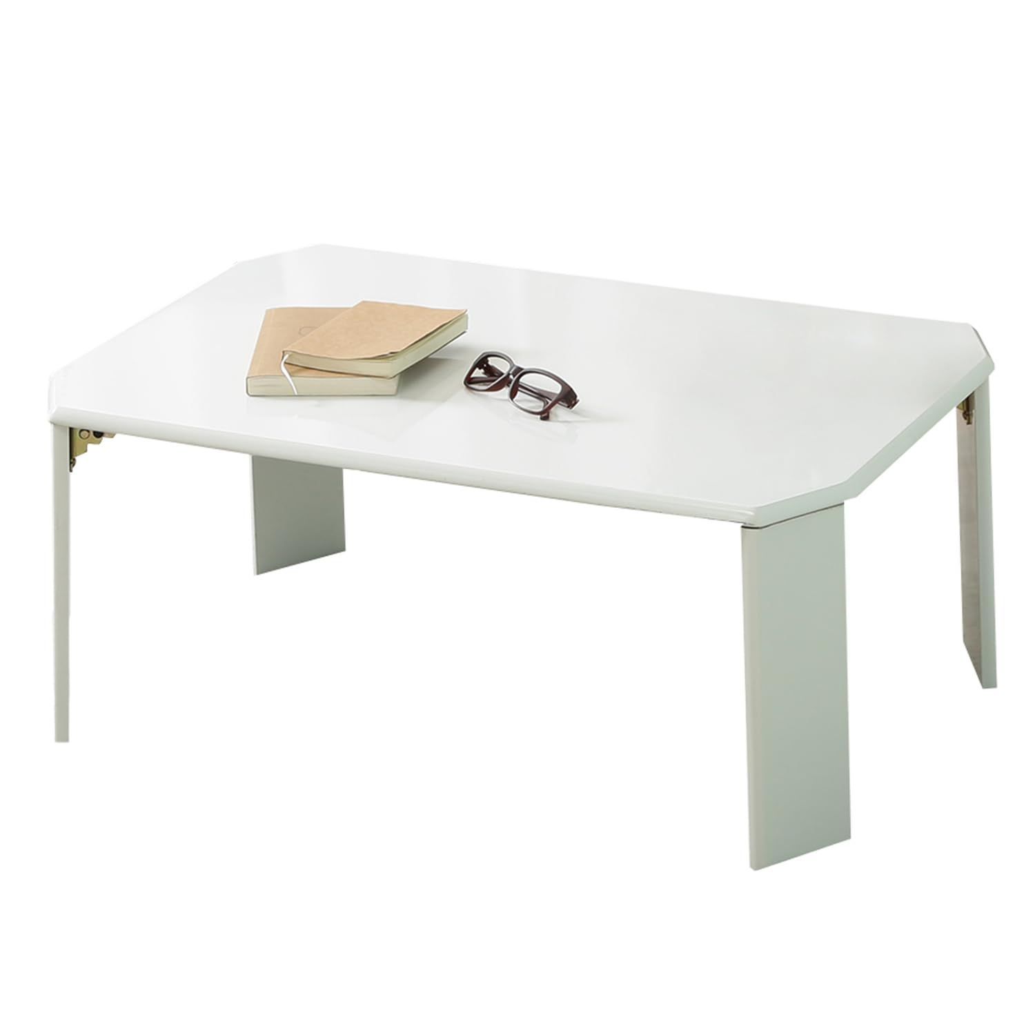 ルーチェ 角が丸い 38416 お手入れ簡単 UV塗装 ホワイト 幅75×奥行50×高さ32cm 折りたたみテーブル ローテーブル 不二貿易(Fujiboeki)