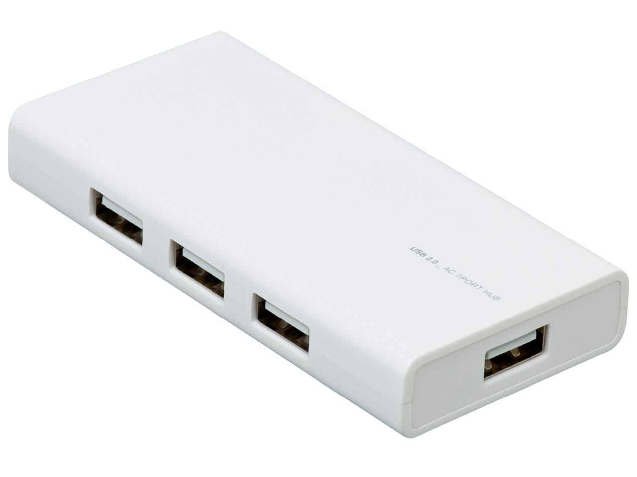 【新品・5営業日で発送】Digio 2 USB2.0ハブ 7ポート ACアダプタ付 ホワイト UH-2434W(UH-2434W)