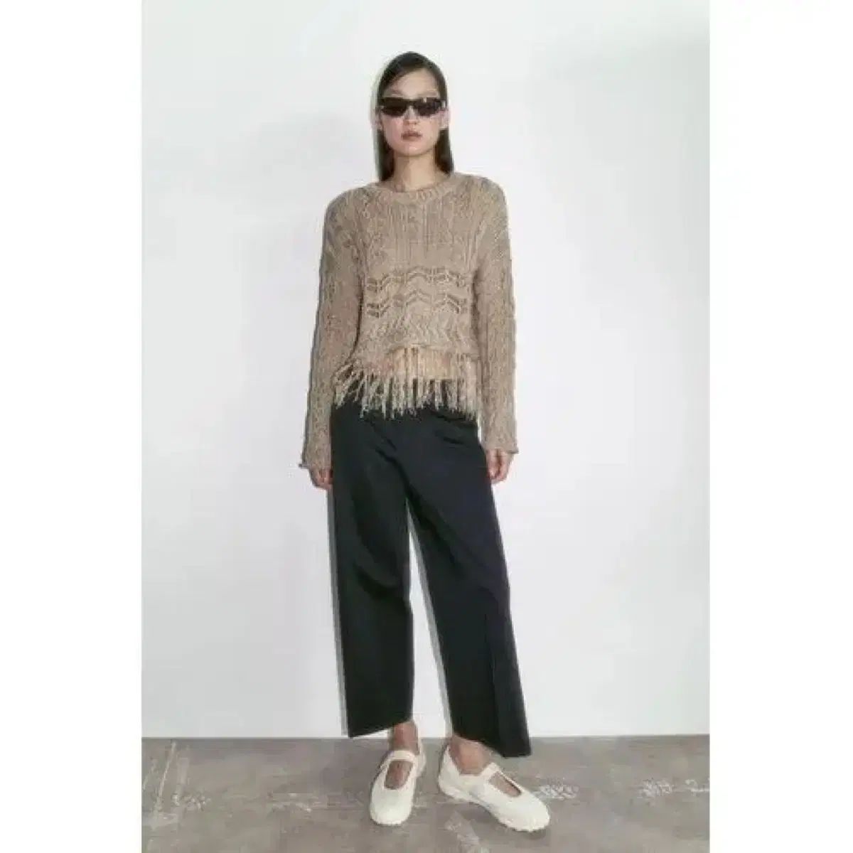 zara ZARA ザラ フリンジ タッセル サマー ウェストン ニット M