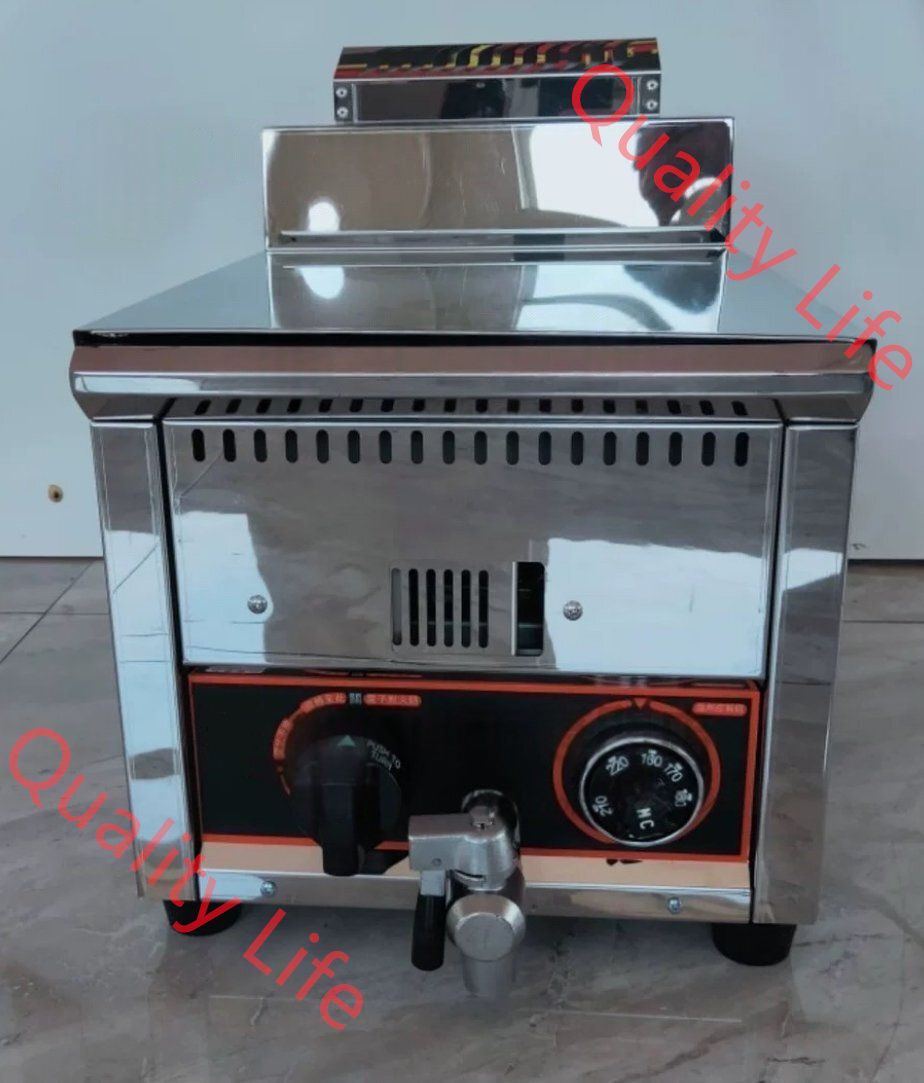 LPガス 業務用 ガスフライヤー 25L 揚げ物天ぷら 鏡面ステンレス サーモスタット 温度調節機能付き