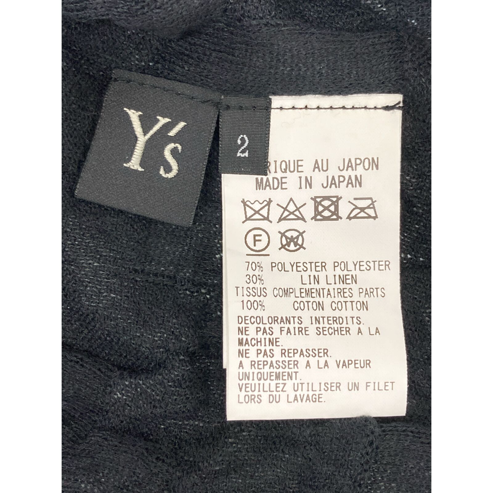 Y's - ワイズ 24SS YS-K16-581 ブラック コットンリネン ニット 2 Y's ワイズ 24SS YS-K16-581 ブラック コットンリネン ニット 2