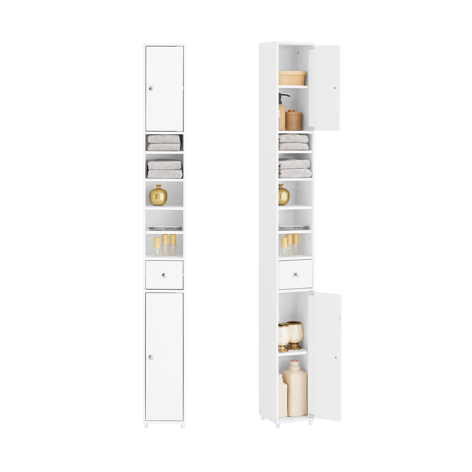 大人気』可動棚 幅20×奥行20×高さ180cm すきま収納 スリム 洗面所用