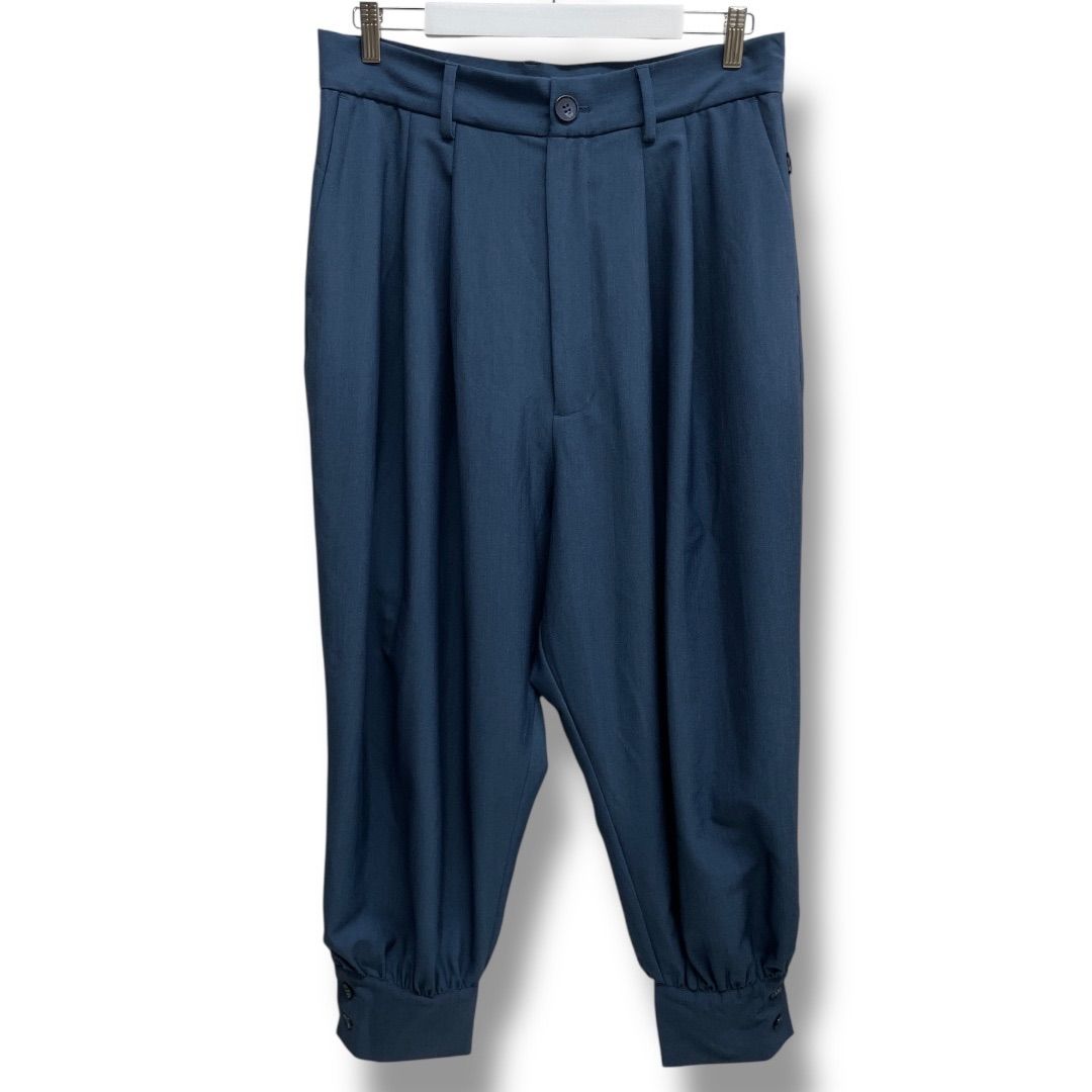 glamb グラム ツータック サルエルパンツ パンツ 裾ボタン ブルー 青